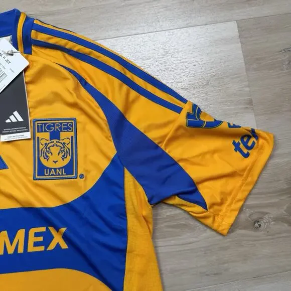 Men's Adidas UNAL Tigres Yellow color Jersey Shirt M Slim Fit